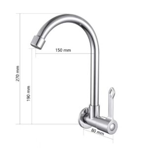 Kran Sink Tembok Kuningan GTWO (5722)